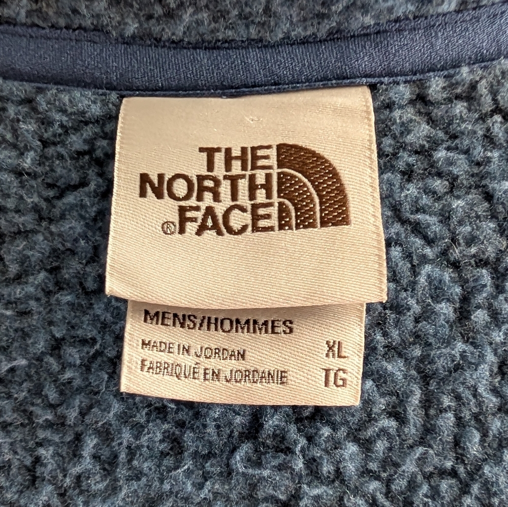 The North Face Fleece Blue Plaid 1/4 Zip Pullover Zippered Pocket -  XL - Picture 2 of 16